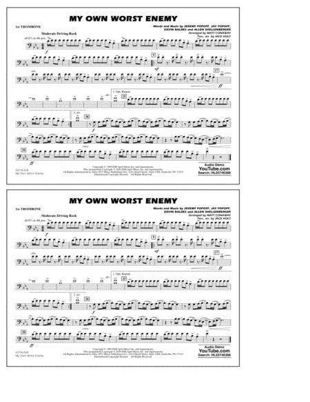 Free Sheet Music My Own Worst Enemy Arr Matt Conaway 1st Trombone