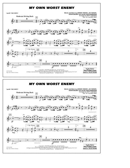 Free Sheet Music My Own Worst Enemy Arr Matt Conaway 2nd Bb Trumpet