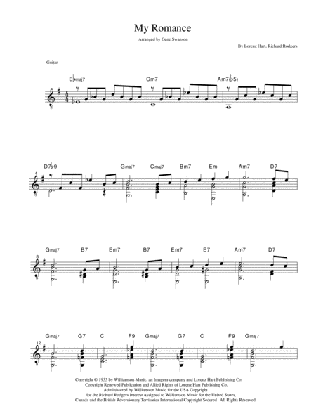 My Romance Guitar Sheet Music