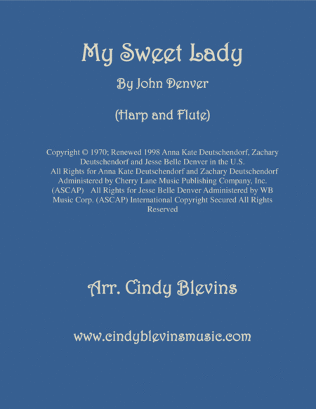Free Sheet Music My Sweet Lady For Harp And Flute
