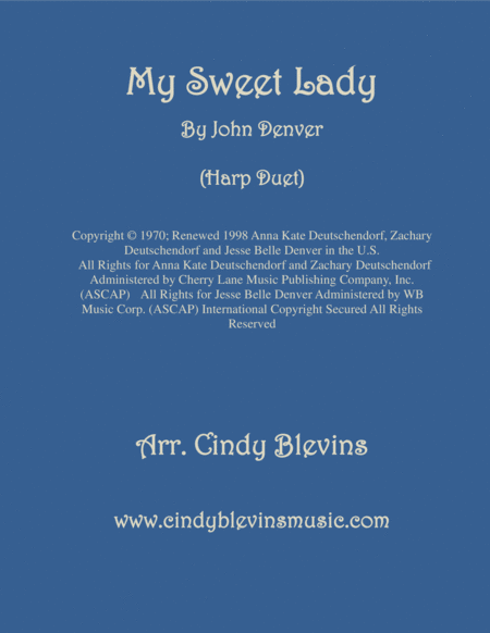 Free Sheet Music My Sweet Lady Harp Duet