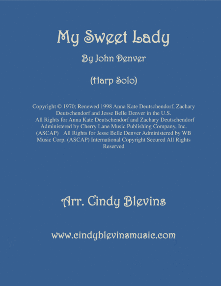 Free Sheet Music My Sweet Lady Harp Solo