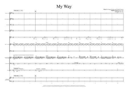 My Way 3 Horns Rhythm Section Sheet Music