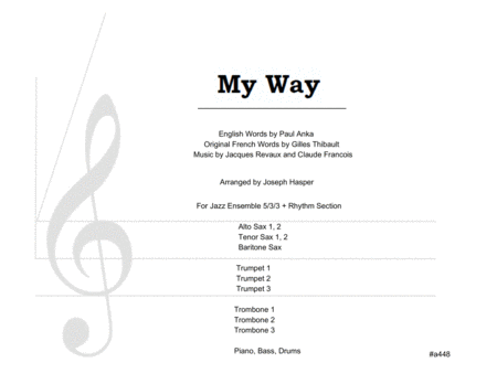Free Sheet Music My Way Jazz Ensemble Score Only
