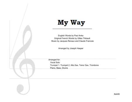 Free Sheet Music My Way Vocal Combo With 5 Horns