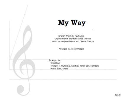 My Way Vocal Combo With 5 Horns Sheet Music