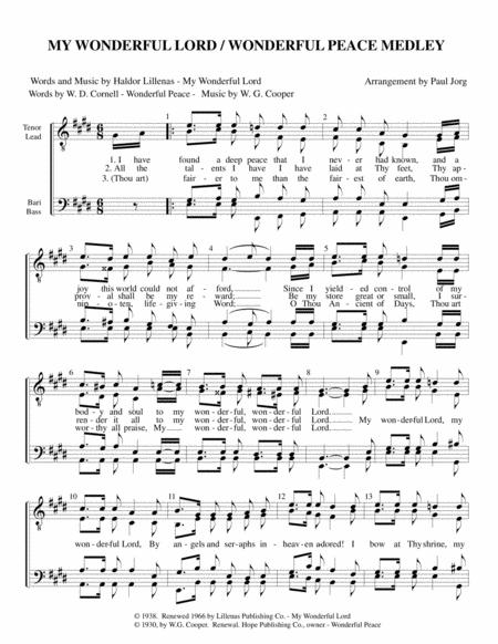 My Wonderful Lord Wonderful Peace Medley Sheet Music