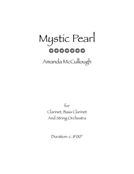 Free Sheet Music Mystic Pearl Arr For Clarinet Bass Clarinet