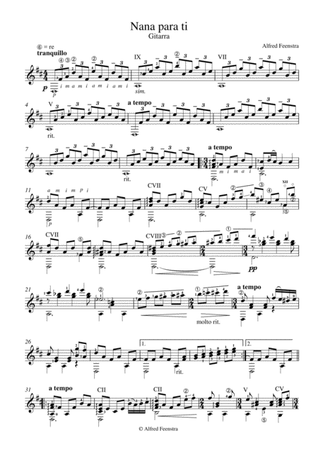 Free Sheet Music Nana Para Ti Lullaby For You