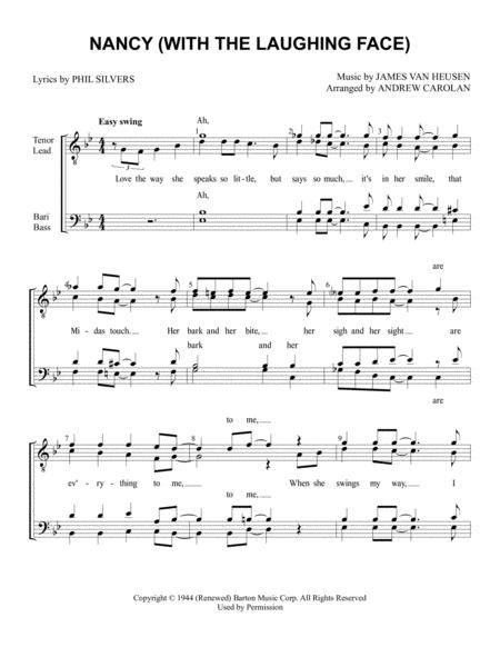 Free Sheet Music Nancy With The Laughing Face