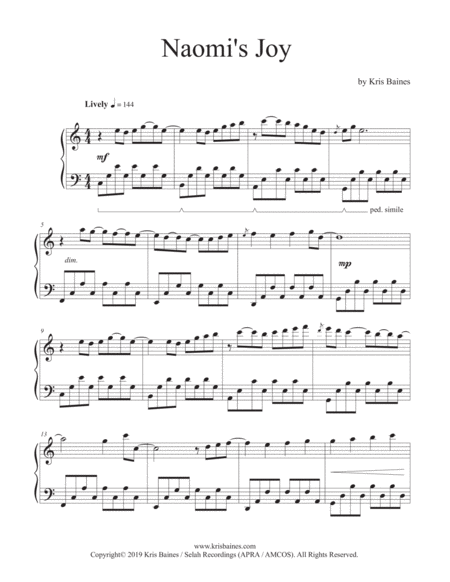 Free Sheet Music Naomis Joy