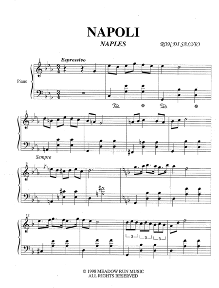 Free Sheet Music Napoli Naples