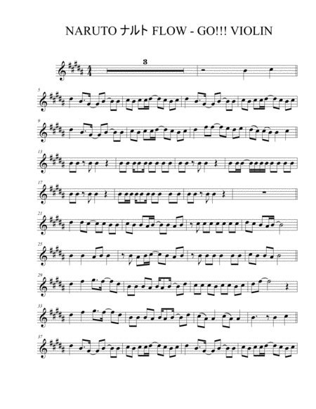 Free Sheet Music Naruto Violin Flow Go