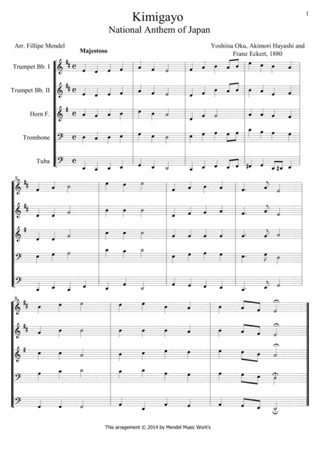 National Anthem Of Japan Sheet Music