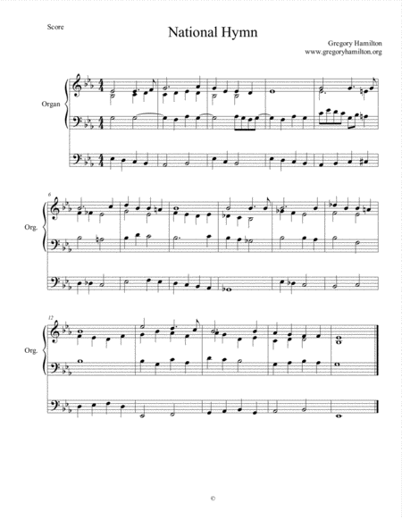 National Hymn Alternate Harmonization Sheet Music