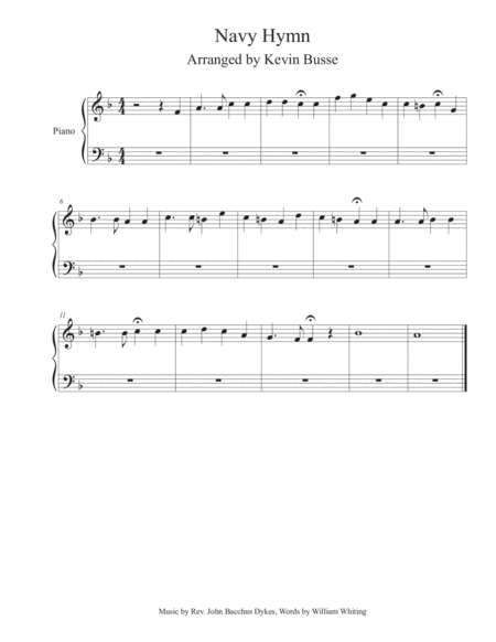 Navy Hymn Piano Sheet Music