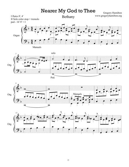 Nearer My God To Thee Bethany For Organ Sheet Music