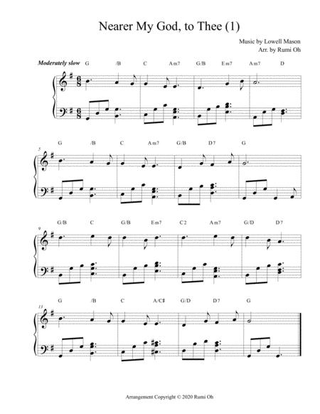 Free Sheet Music Nearer My God To Thee Favorite Hymns Arrangements With 3 Levels Of Difficulties For Beginner And Intermediate