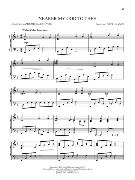 Nearer My God To Thee Piano Arrangement Sheet Music