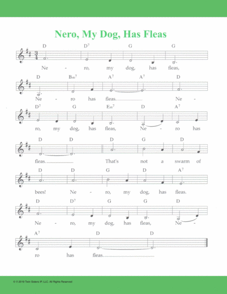 Free Sheet Music Nero My Dog Has Fleas