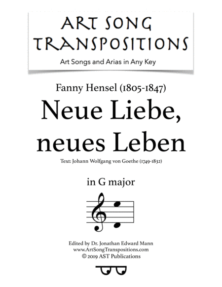 Neue Liebe Neues Leben G Major Sheet Music