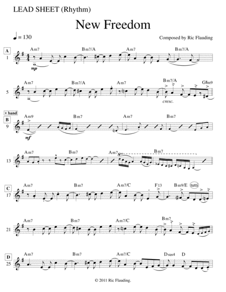 Free Sheet Music New Freedom Lead Sheet