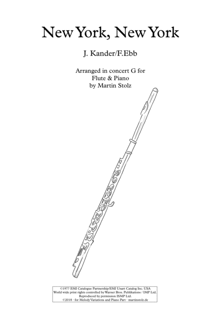 New York New York Theme Arranged For Flute And Piano Sheet Music