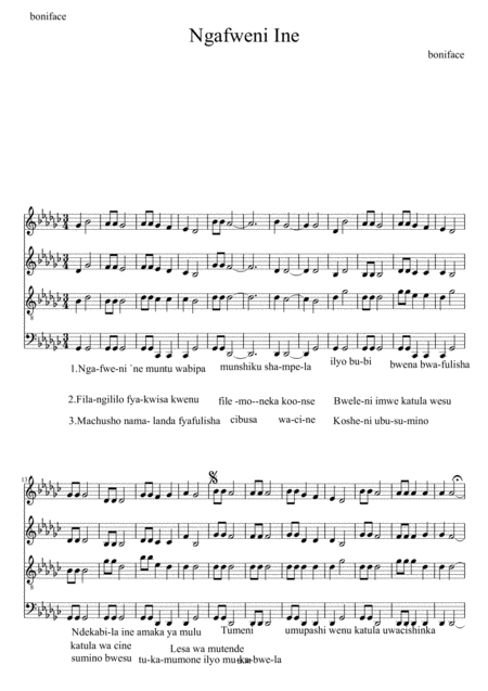 Free Sheet Music Ngafweni