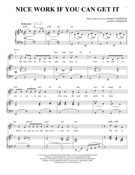 Nice Work If You Can Get It Sheet Music