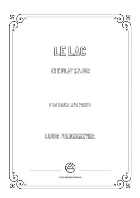 Free Sheet Music Niedermeyer Le Lac In E Flat Major For Voice And Piano
