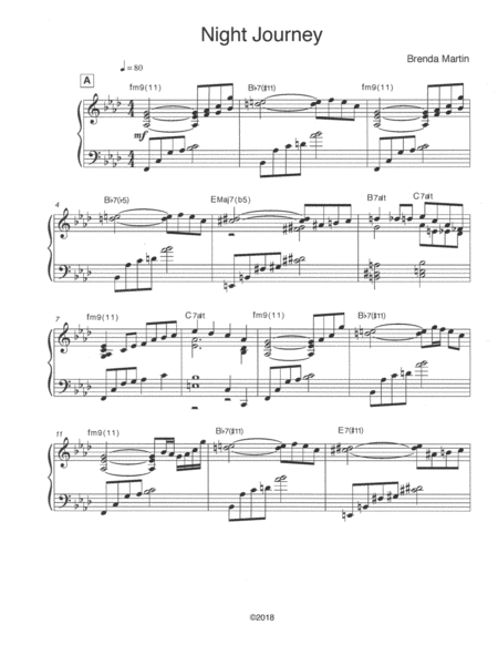 Night Journey Piano Solo With Additional Lead Sheet Included Sheet Music