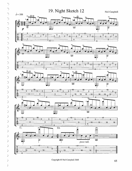 Free Sheet Music Night Sketch 12