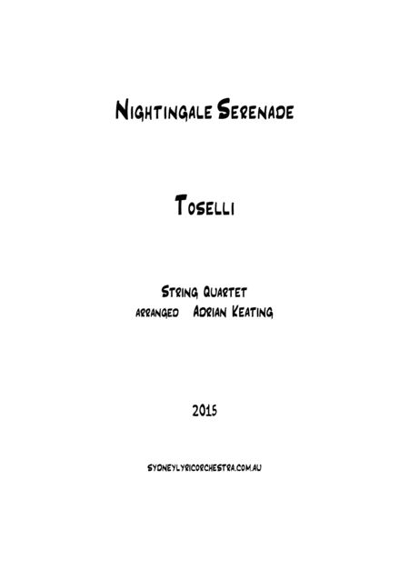 Free Sheet Music Nightingale Serenade Toselli String Quartet Intermediate To Professional Ensemble