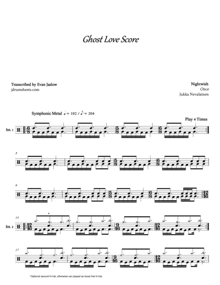 Nightwish Ghost Love Score Sheet Music