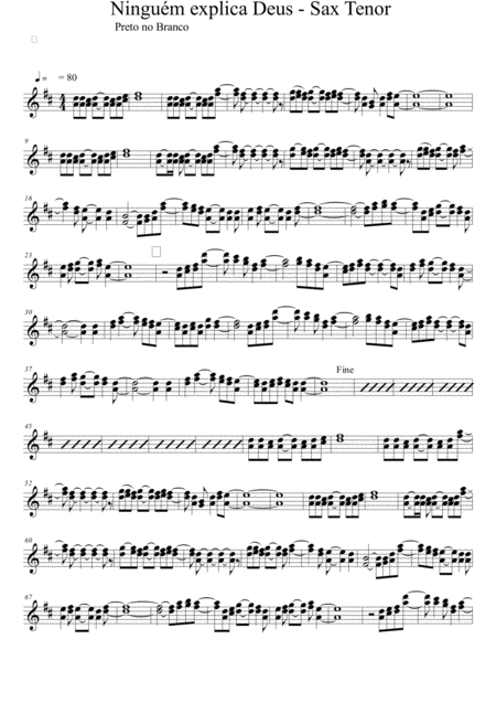 Free Sheet Music Ningum Explica Deus Sax Tenor Sib 1 E 2 Voz