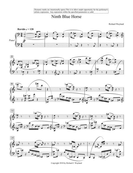 Free Sheet Music Ninthblue Horse