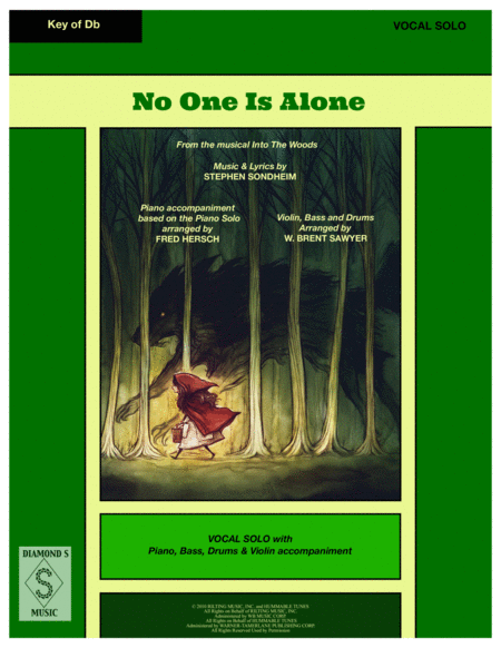 No One Is Alone From The Musical Into The Woods Vocal Solo With 4 Piece Accompaniment Sheet Music