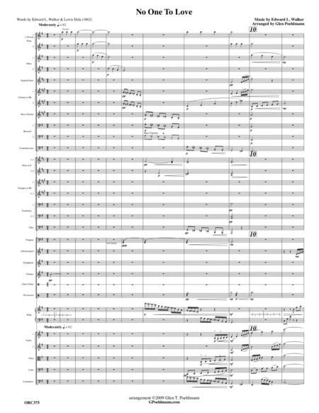 No One To Love 1862 Arranged For Full Orchestra Sheet Music