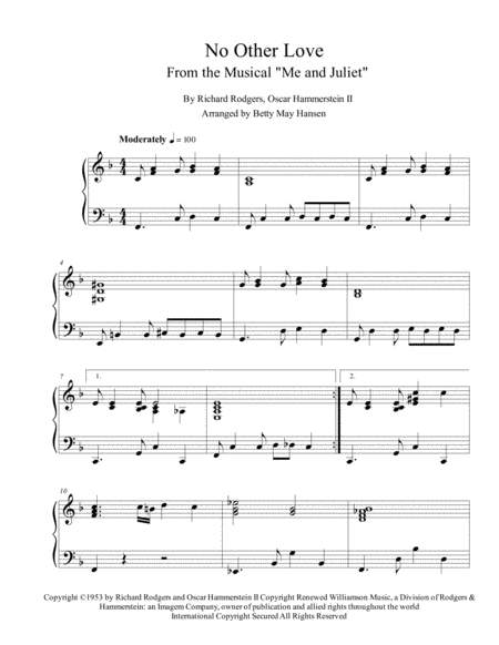 No Other Love Sheet Music