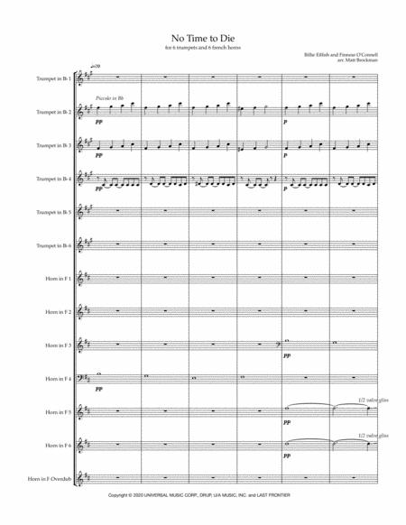 No Time To Die For 6 Trumpets And 6 French Horns Sheet Music