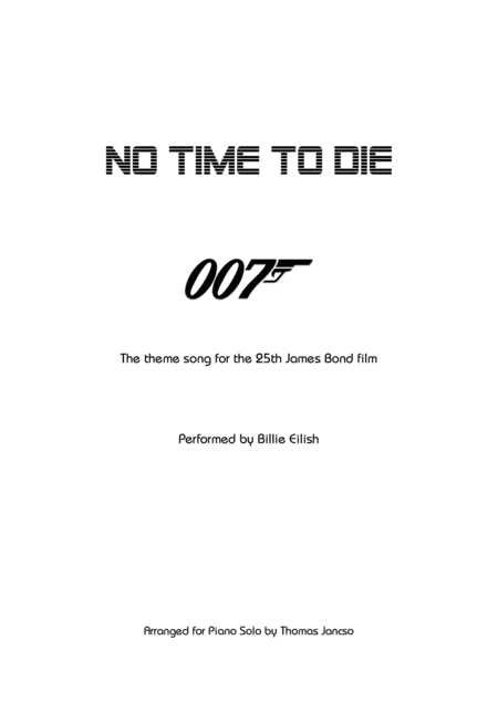 No Time To Die Sheet Music