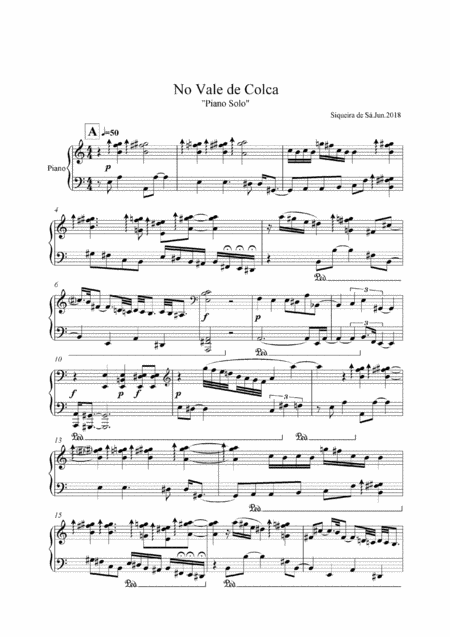 Free Sheet Music No Vale De Colca Piano Solo Of Contemporany Music