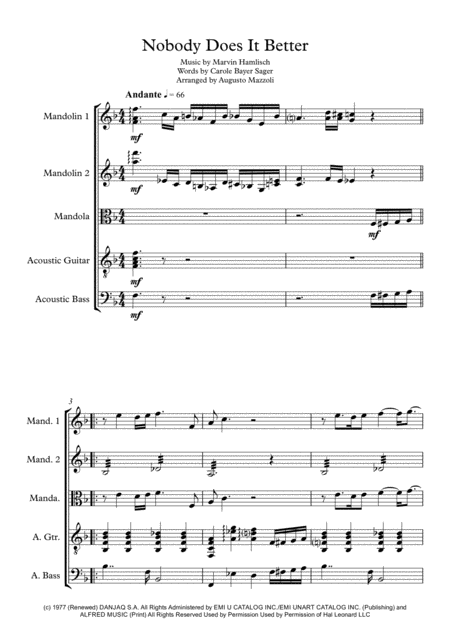 Free Sheet Music Nobody Does It Better