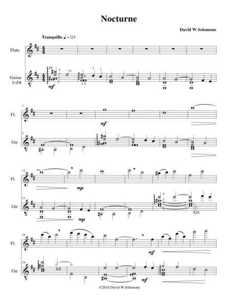 Nocturne For Flute And Guitar Sheet Music