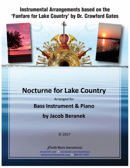 Free Sheet Music Nocturne For Lake Country Bass Instrument And Piano