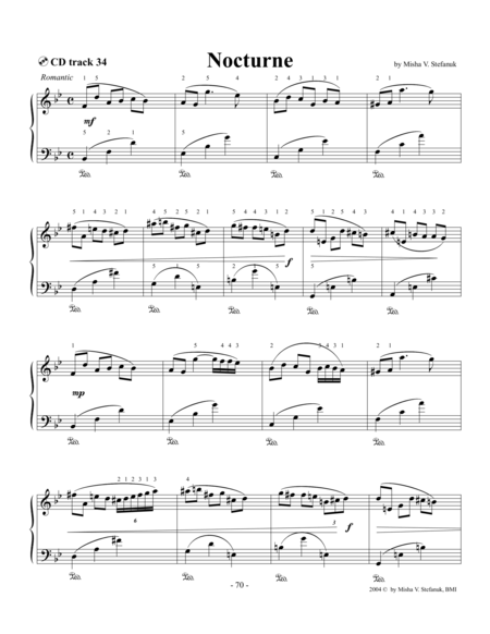 Nocturne Intermediate To Advanced Romantic Sheet Music