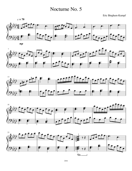 Free Sheet Music Nocturne No 5