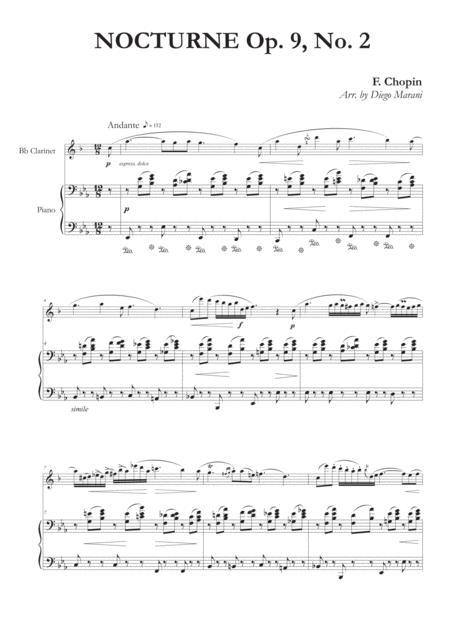 Free Sheet Music Nocturne Op 9 No 2 For Clarinet And Piano