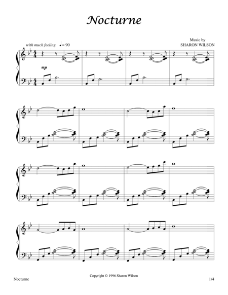 Free Sheet Music Nocturne Piano Solo