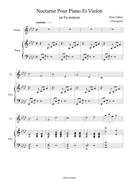 Free Sheet Music Nocturne Pour Piano Et Violon